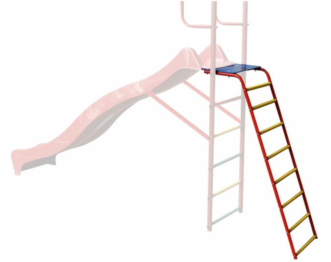 Наклонная лестница с площадкой к ДСК Вертикаль