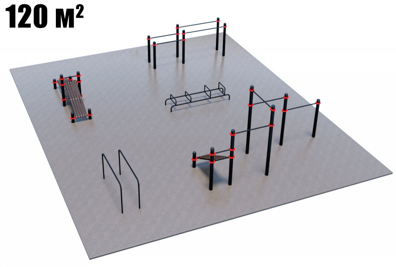 Проект Дворовая площадка для Воркаут и ГТО 2-5 (12 x 10 м)